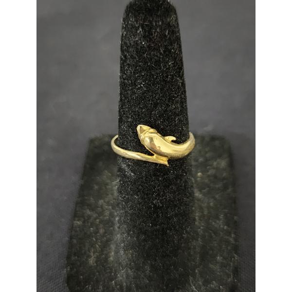 14K Gold Dolphin Ring - Size 4 - 1.3 Grams 