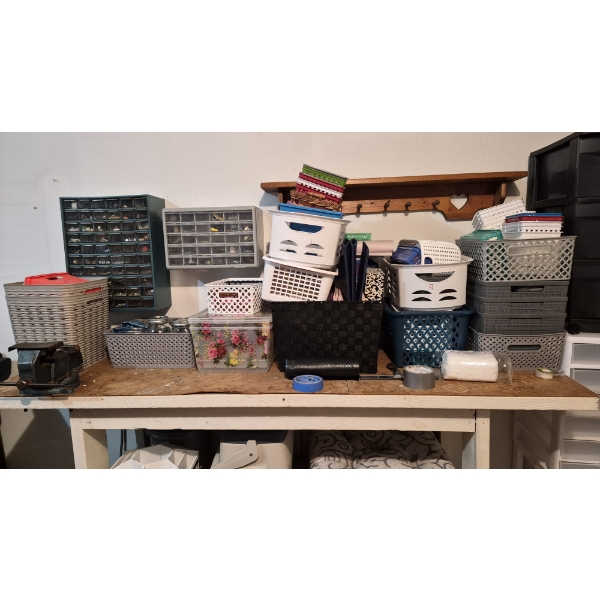 PICKUP IN NORTHFIELD - Wooden Home Made Work Bench 6 Ft x 37" x 24" Excellent Sturdy Condition