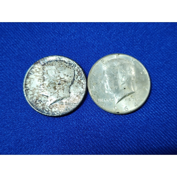 x2 1964 90% Silver Kennedy Half Dollars FV: $1.00