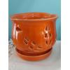 Image 4 : 2 Pc Ceramic Glazed Planter / Vase - 8' & 6"   Exc Condition