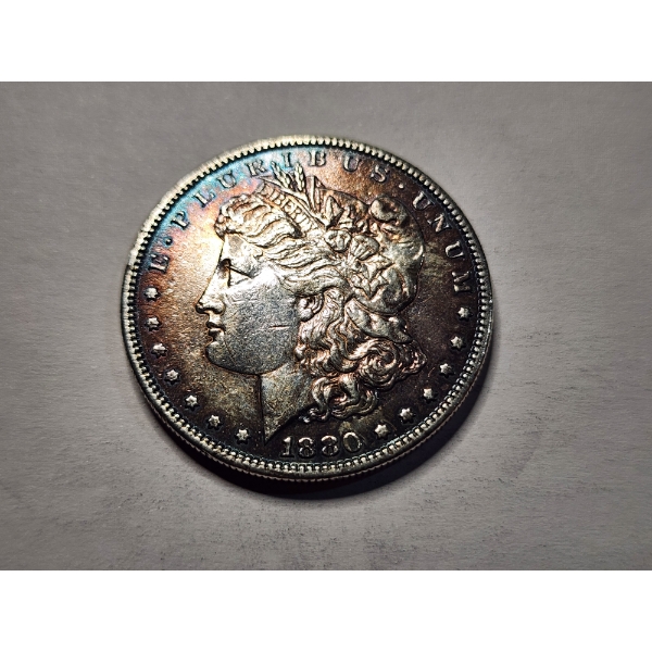 1880-S Morgan Silver Dollar With Unique Dark Toning