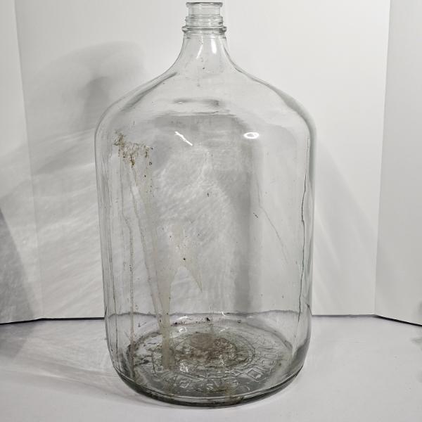 Vintage Owens-Illinois 6 1/2 Gallon ICC-1D Clear Glass Water Carboy Jug, 20"