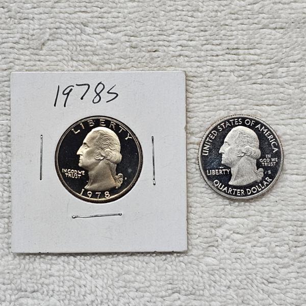 Two 1978-S Washington Proof Quarters struck at the San Francisco Mint FV: $.50