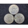 Image 4 : Three 40% Silver Kennedy Half Dollars - $1.50 Face Value