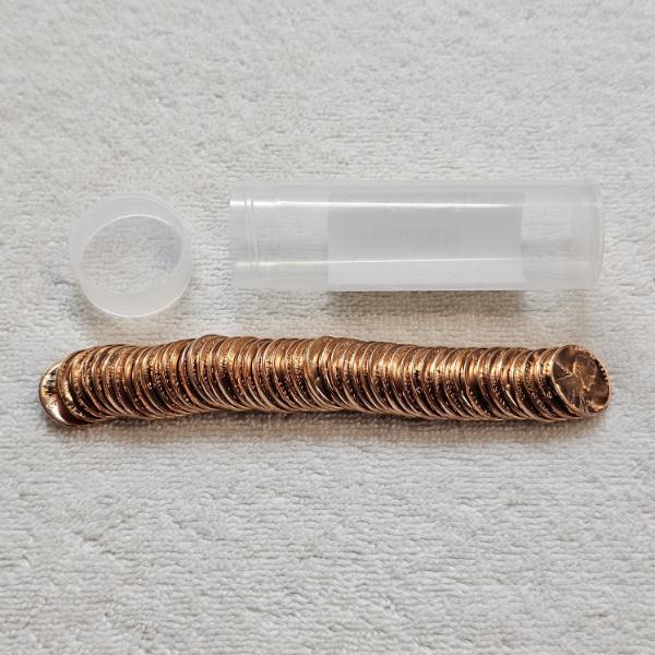 Roll of Uncirculated 1963 Lincoln Cents with Plastic Storage Tube FV: $.50