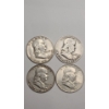 Image 1 : (4) United States Franklin 90% Silver Half Dollars - Face Value: $2.00