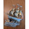 Image 3 : PICKUP IN CANTON - Metal 12''x11'' Wind Up Musical Moving Ship  