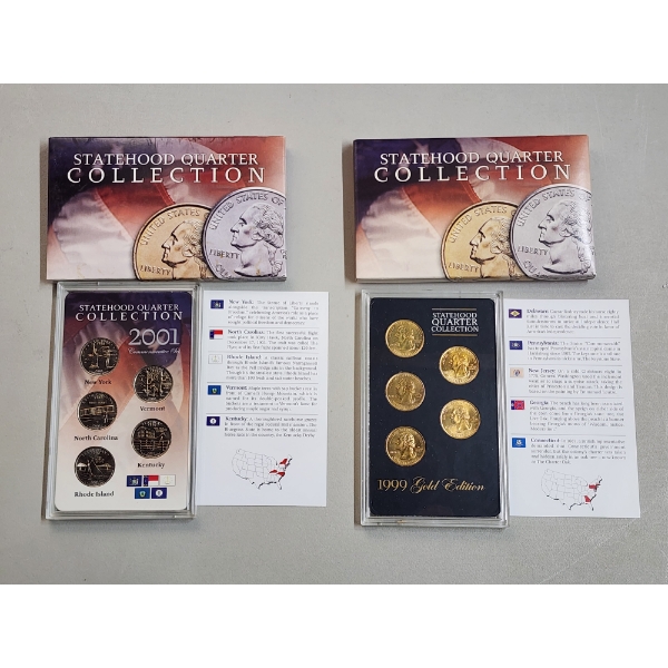 (2) Statehood Quarter Collection Sets: 2001-D & 1999 Gold