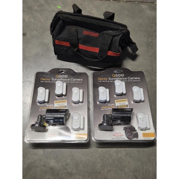 Small Craftsman Tool Bag & Two Decoy Camera Sets