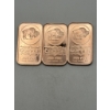 Image 1 : Three Buffalo 1 AVDP oz .999 Fine Copper Bars