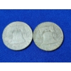 Image 2 : x2 90% Silver Franklin Half Dollars: 1962 and 1952 - FV: $1.00