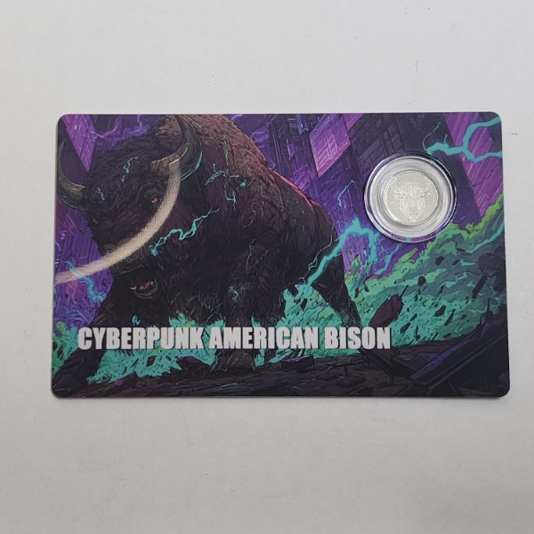 2026 Liberia Cyberpunk Bison 1/1000 oz Platinum Coin in Card