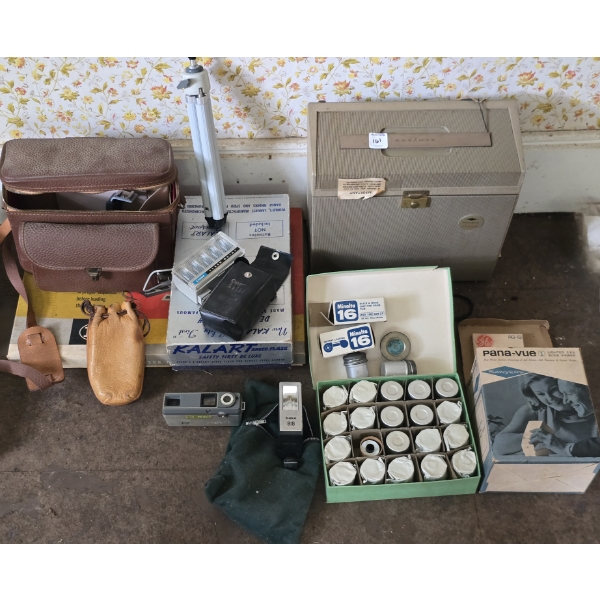 Assorted Cameras, Accessories, Film, Projector and More