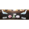 Image 1 : 2 Wooden Birds, 2 Porcelain Flowers & Resin Bear with Flower and Ladybug