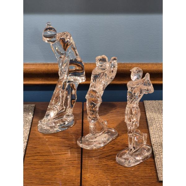 Set Of 3 Graduated Crystal Golfers - 10"  9"  8"  Perfect