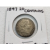 Image 2 : 1897 Columbia 20 Centavos Silver Coin ASW: 0.1071oz