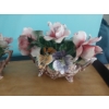 Image 2 : Gorgeous Pair Of Capodimonte Porcelain Floral Arrangements - In Ex Condition. 12" x 8.5" overall