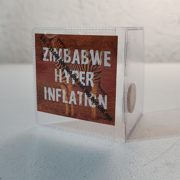 1997 Zimbabwe One Cent Coin Hyper Inflation Coin in Flip w/ Info Card
