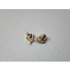 Image 3 : 14K Gold Stud Earrings with Purple Gemstones - Total Weight: 2.8g