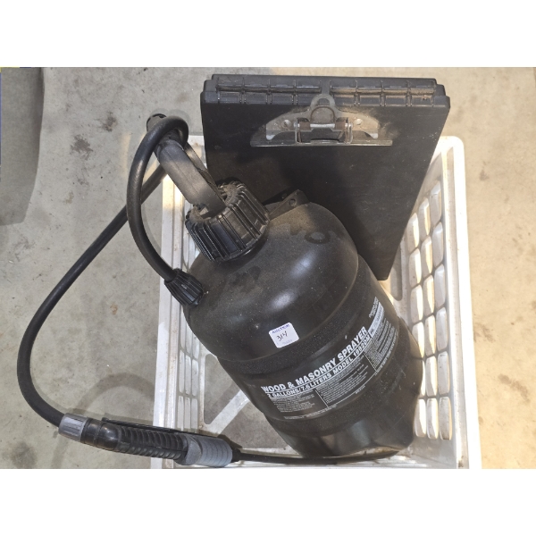 Wood/Masonry Sprayer and Clip Board in Crate