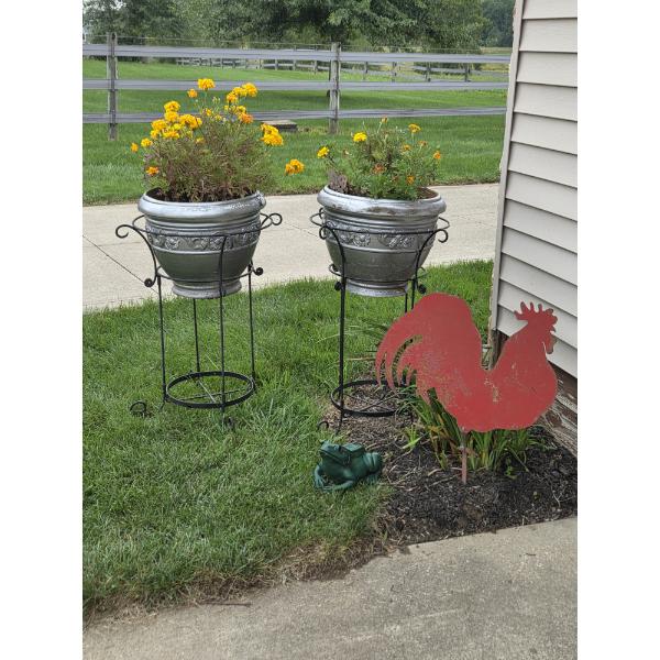 *Pick Up At Mantua Home-No Shipping Available* Great Condition Charming 18''x34'' Planter Stands, 2'