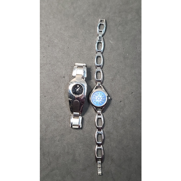 Women's Guess Quartz Analog Wrist Watch & Movado Timema Stainless Steel Wrist Watch 