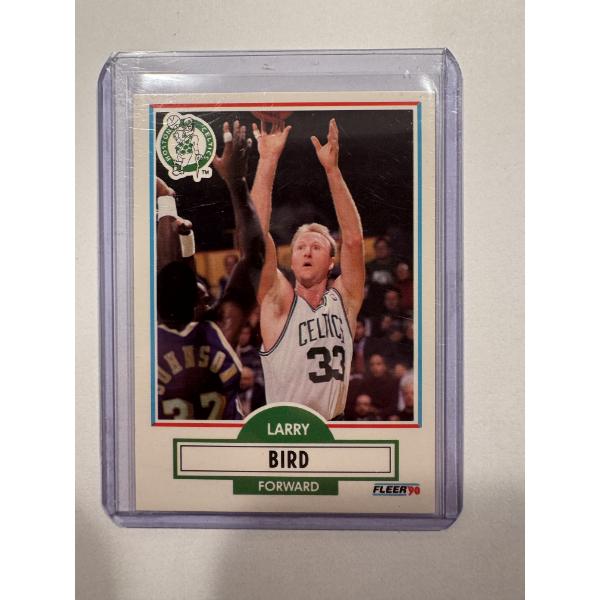 1990 Fleer Larry Bird Boston Celtics Basketball Card In Protective Holder - Mint Condition