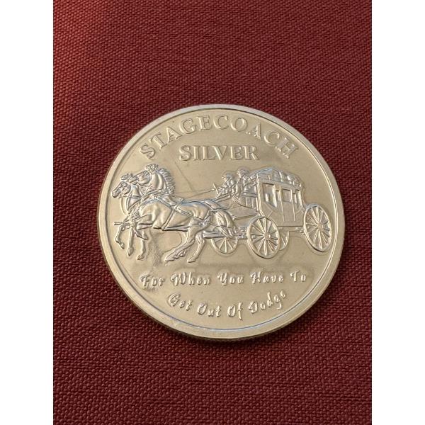 Rare Stage Coach .999 Fine Silver 1/4 Divisible One Troy Ounce Coin - Mint Condition