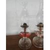 Image 2 : (3) Beautiful Vintage Clear Glass Oil Lamps - About 19in Tall