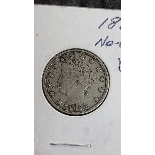 1883 No Cents Liberty V Nickel 