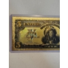 Image 3 : $5 Gold Certificate Indian Chief Gold Foil .999999 - 24K Gold Back In Protective Holder - Mint 