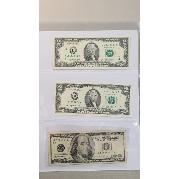 Assorted United States Currency Including Series 1996 $100 Federal Reserve Note - Face Value: $104