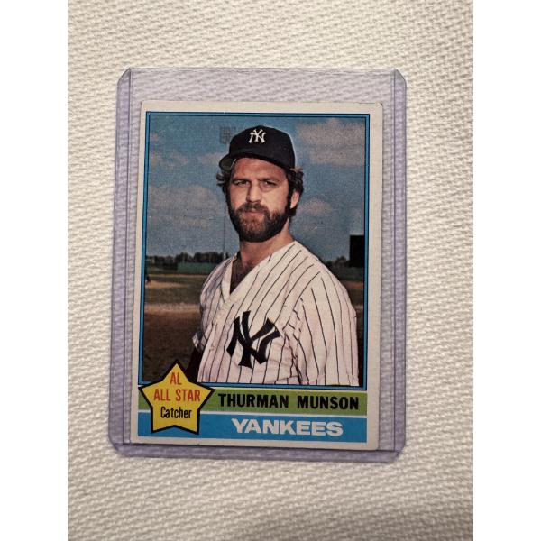 1976 Topps Thurman Munson New York Yankees All Star Baseball Card - Excellent Condition
