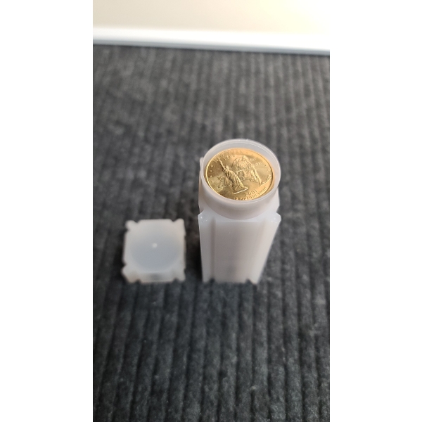 Tube Of (40) Assorted United States State Quarters (4) Are Gold Plated Face Value: $10