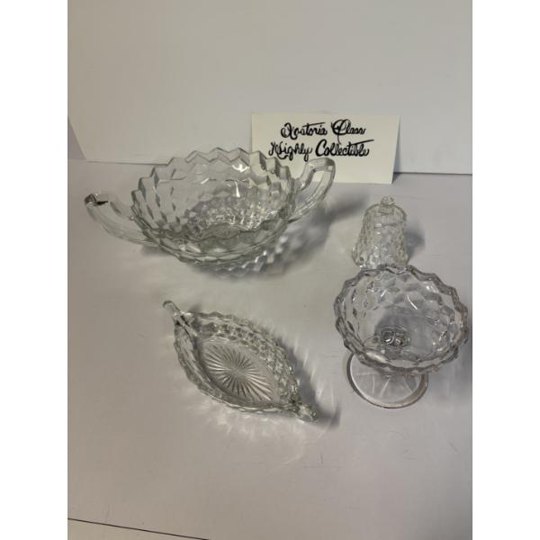 Fostoria Glassware Collection - Gravy Boat - Bowl with Handles - Cup
