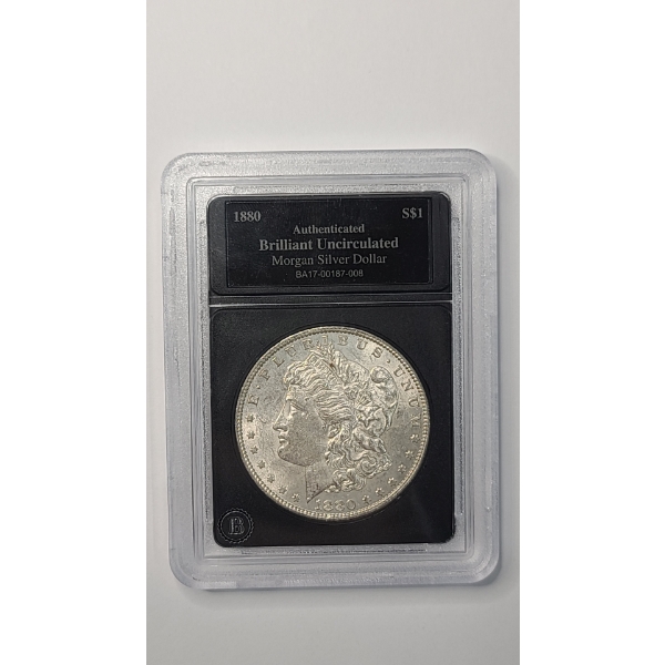 United States 1880 Brilliant Uncirculated Morgan 90% Silver Dollar