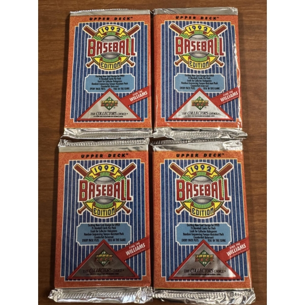 4 - 1992 Upper Deck Unopened Baseball Wax Packs - Mint Condition - Find Rookie Cards