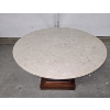 Image 1 : Marble Top Coffee Table with Wooden Base - 383" Round 18"H