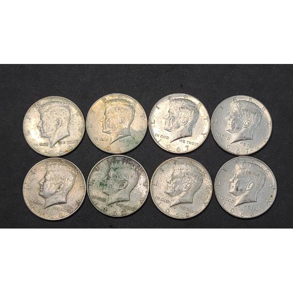 Assorted Years 40% Kennedy Half Dollars - Face Value: $4.00
