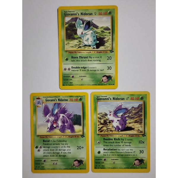 Three Vintage Pokemon Trading Cards ~ 3 Different Giovanni's Pokemon ~ 2000 GYM & WotC Era Cards!