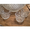 Image 3 : Vintage Pressed Glasss 14" Punch Bowl w 18 Cups & Ladel