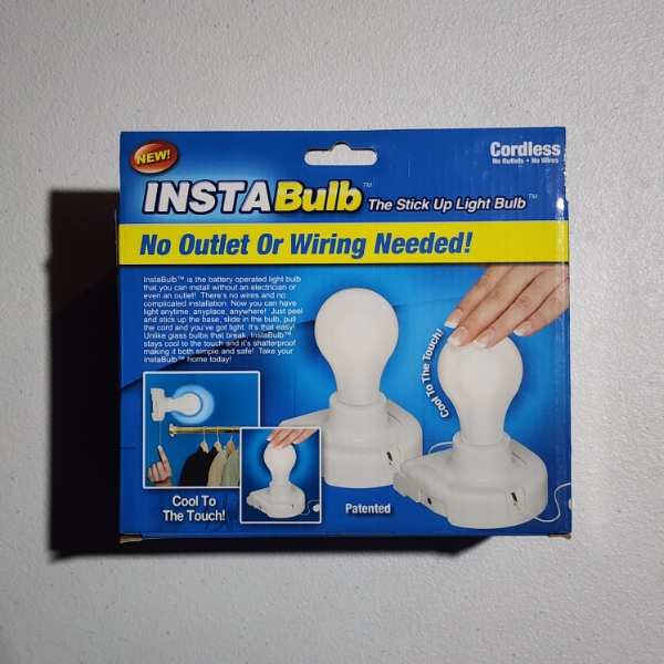 NEW InstaBulb~ Cordless Battery Operated Light Bulb You Can Hang ANYWHERE! AS SEEN ON TV, NEW IN BOX