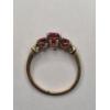 Image 4 : Vintage Women's 10K Yellow Gold Triple Heart Ruby & Diamond Accent Ring - Size 7 - Weight: 1.9g