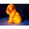 Image 7 : Rare Degenhart Buttercup Slag Glass Pooch With Breathtaking UV Glow - Collectible Glass Dog 