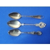 Image 1 : 3 - Vintage Sterling Silver Collectible Spoons: Chicago, Floral Twist, Yellowstone - TW: 60.8g