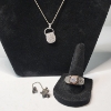 Image 1 : Lot of Assorted Sterling Silver Jewelry: Ring, Necklace, & Pin - TW: 12.1g