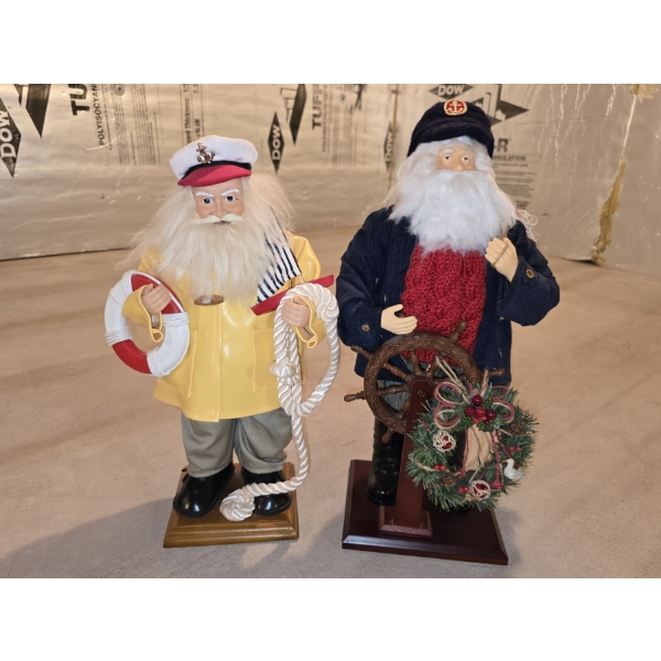 Sea Captain Santa 18.5" and Fisherman Santa 17"