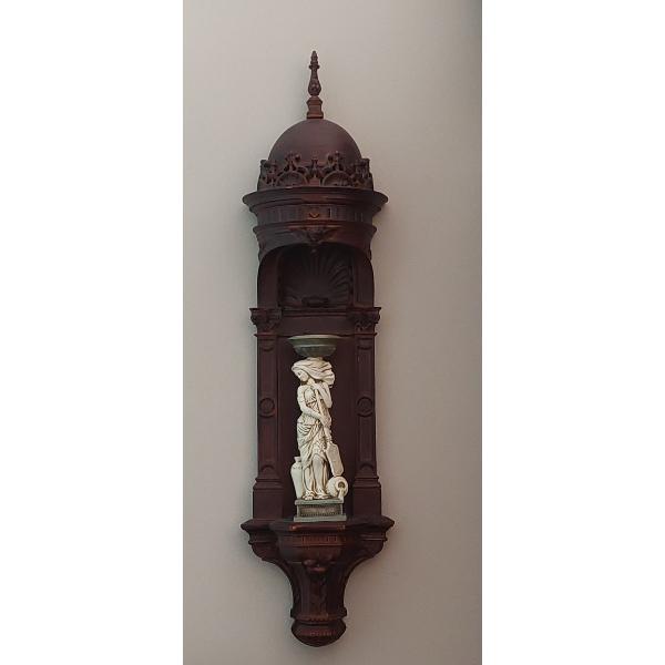 Pair Of Large Carved Wall Mounted Figure Holders / Elaborate Sconces Including Figures 