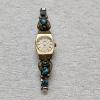 Image 1 : Vintage Pulsar Gold Tone Turquoise Cocktail Watch