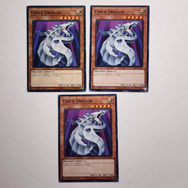 Three Assorted Cyber Dragon Yu-Gi-Oh Trading Cards